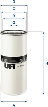 UFI 24.342.00 - Filtru combustibil aaoparts.ro