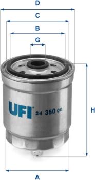 UFI 24.350.00 - Filtru combustibil aaoparts.ro
