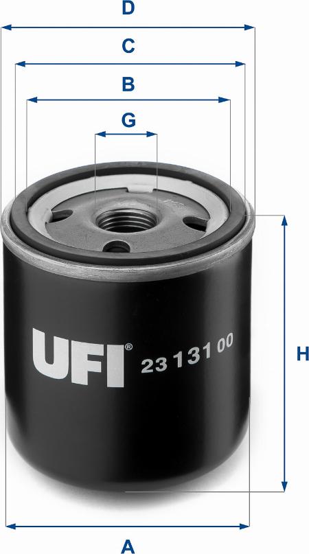 UFI 23.131.00 - Filtru ulei aaoparts.ro
