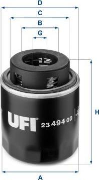 UFI 23.494.00 - Filtru ulei aaoparts.ro