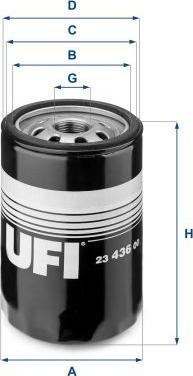 UFI 23.436.00 - Filtru ulei aaoparts.ro