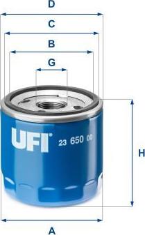 UFI 23.650.00 - Filtru ulei aaoparts.ro