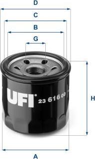 UFI 23.616.00 - Filtru ulei aaoparts.ro