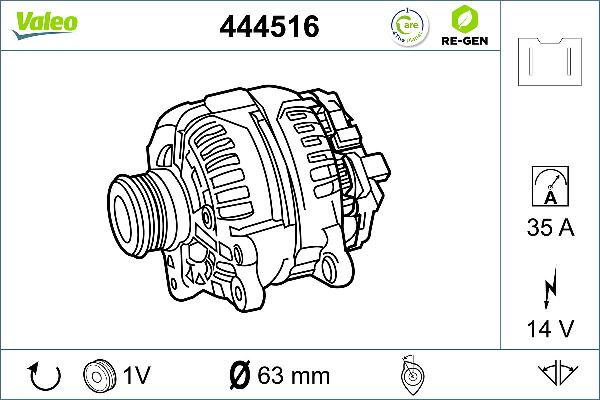 VALEO 444516 - Generator / Alternator aaoparts.ro