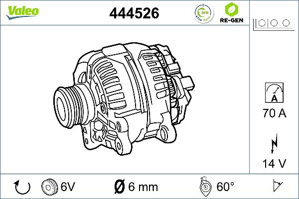 VALEO 444526 - Generator / Alternator aaoparts.ro