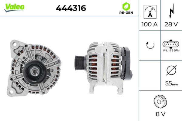 VALEO 444316 - Generator / Alternator aaoparts.ro