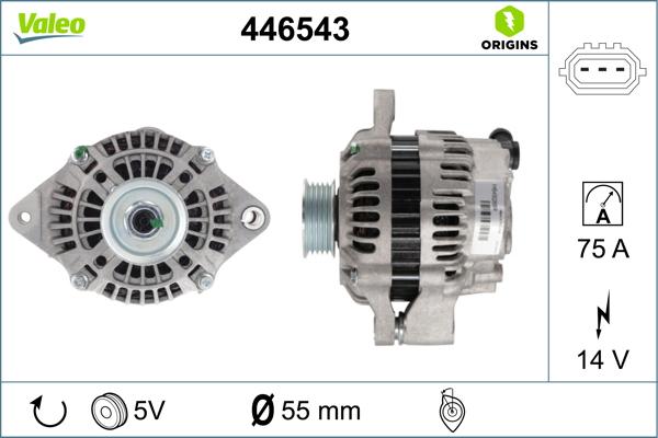 VALEO 446543 - Generator / Alternator aaoparts.ro