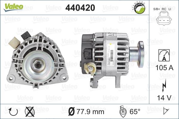 Valeo 440420 - Generator / Alternator aaoparts.ro