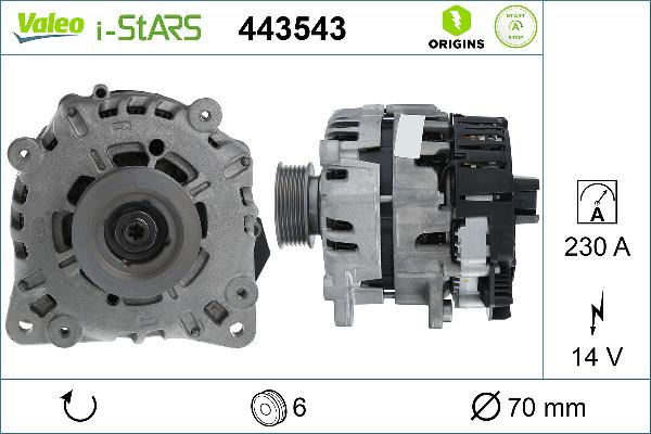 Valeo 443543 - Generator / Alternator aaoparts.ro