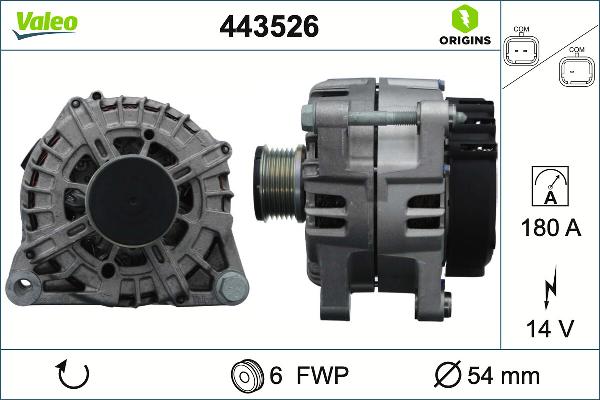 VALEO 443526 - Generator / Alternator aaoparts.ro