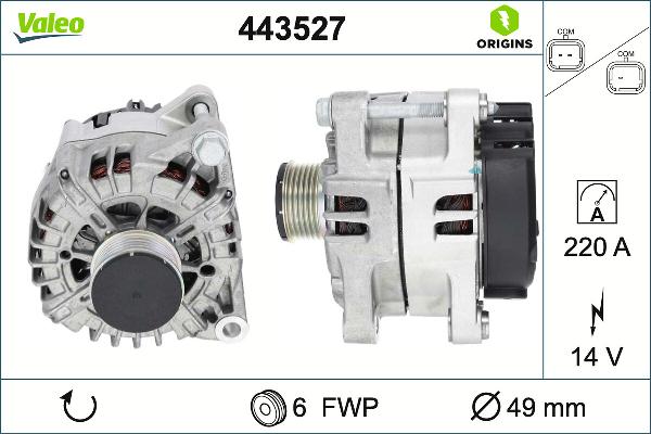 VALEO 443527 - Generator / Alternator aaoparts.ro