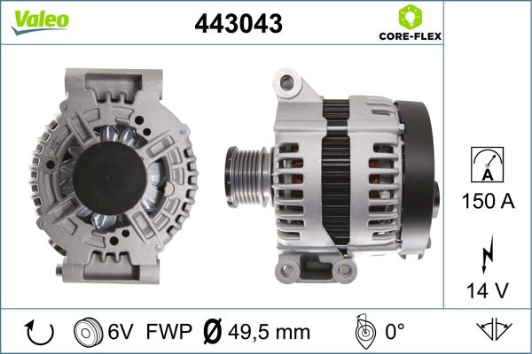 VALEO 443043 - Generator / Alternator aaoparts.ro