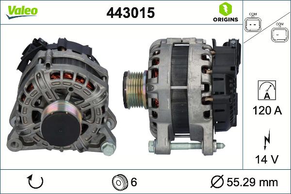 VALEO 443015 - Generator / Alternator aaoparts.ro