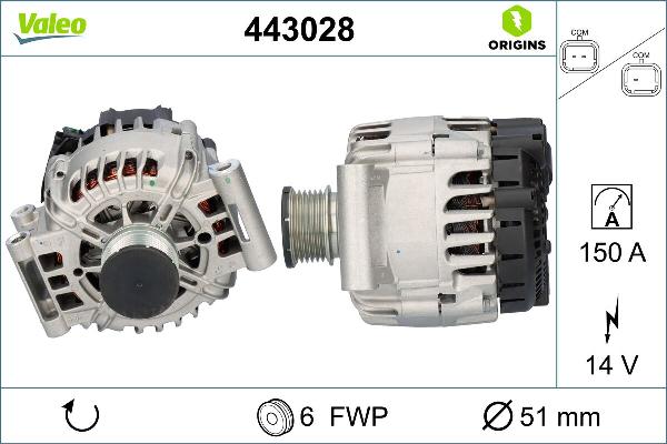 VALEO 443028 - Generator / Alternator aaoparts.ro