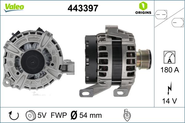 VALEO 443397 - Generator / Alternator aaoparts.ro