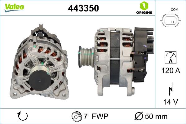 VALEO 443350 - Generator / Alternator aaoparts.ro