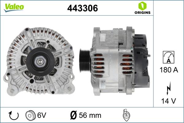 Valeo 443306 - Generator / Alternator aaoparts.ro
