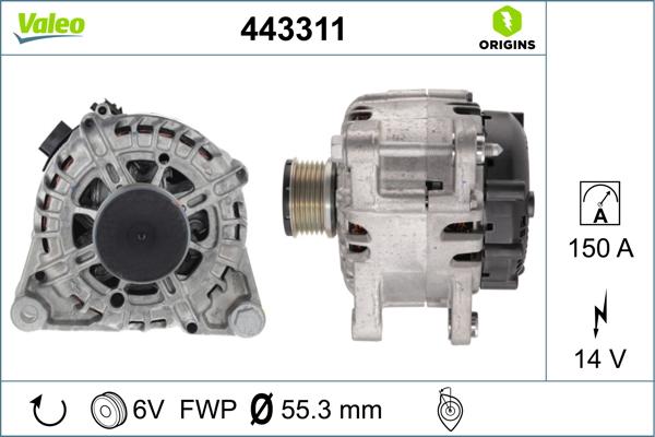 VALEO 443311 - Generator / Alternator aaoparts.ro