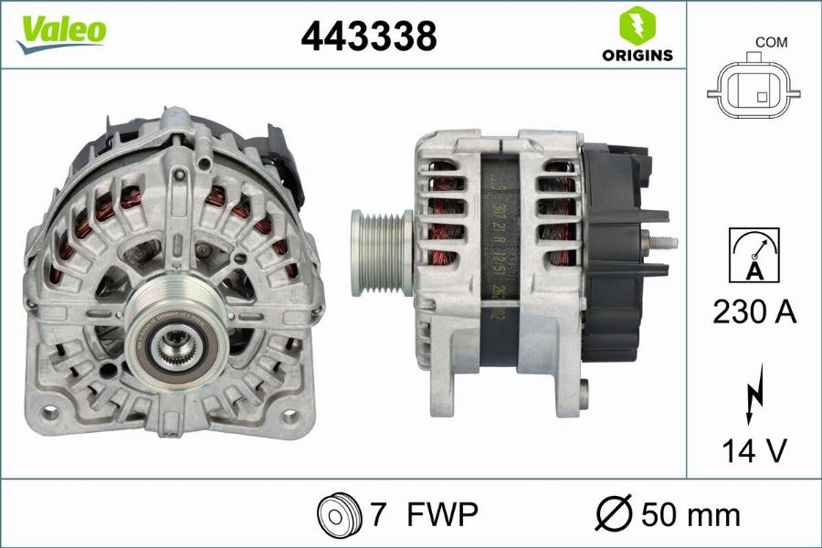 Valeo 443338 - Generator / Alternator aaoparts.ro