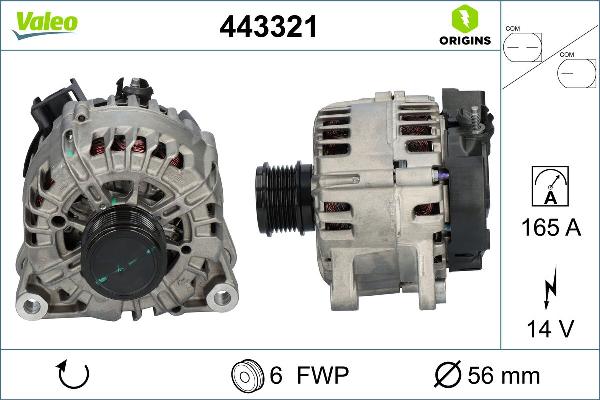 VALEO 443321 - Generator / Alternator aaoparts.ro