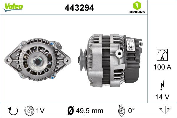 VALEO 443294 - Generator / Alternator aaoparts.ro