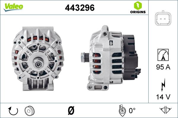 Valeo 443296 - Generator / Alternator aaoparts.ro