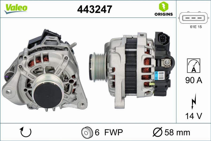 Valeo 443247 - Generator / Alternator aaoparts.ro