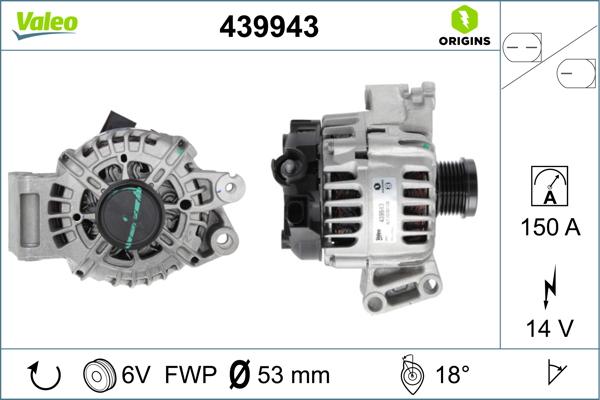 VALEO 439943 - Generator / Alternator aaoparts.ro