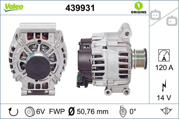 VALEO 439931 - Generator / Alternator aaoparts.ro
