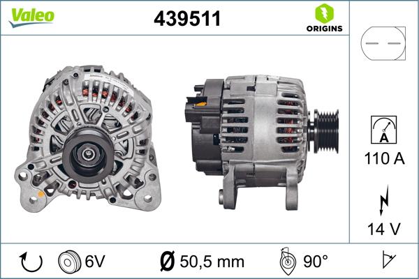 VALEO 439511 - Generator / Alternator aaoparts.ro