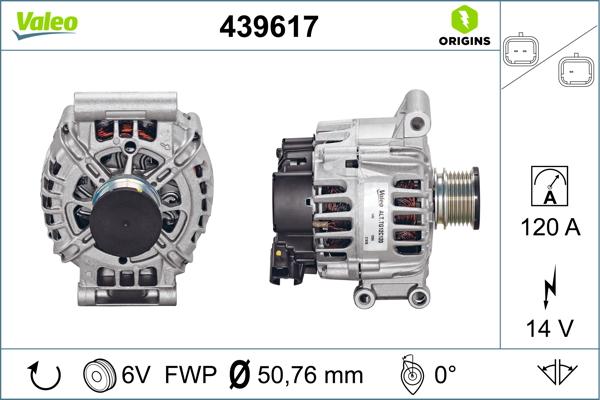 VALEO 439617 - Generator / Alternator aaoparts.ro