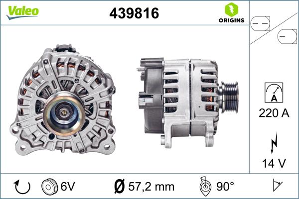 VALEO 439816 - Generator / Alternator aaoparts.ro