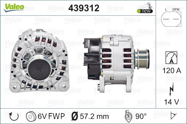 Valeo 439312 - Generator / Alternator aaoparts.ro