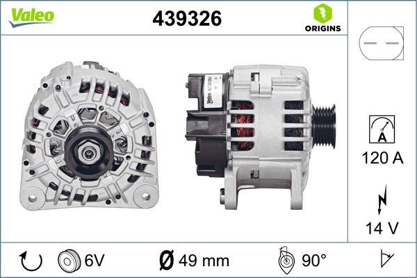 VALEO 439326 - Generator / Alternator aaoparts.ro