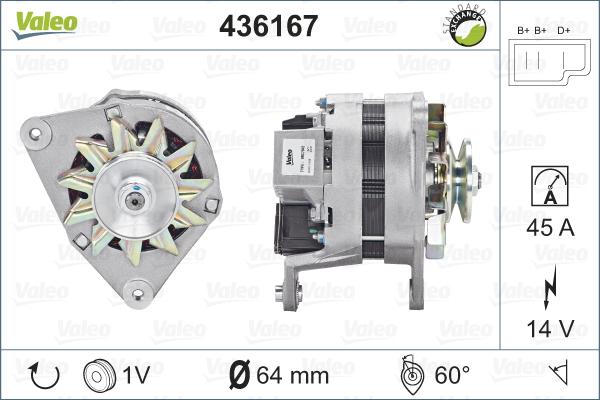 Valeo 436167 - Generator / Alternator aaoparts.ro