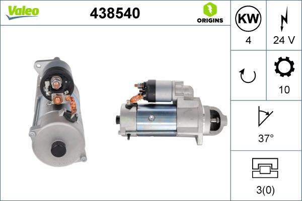 Valeo 438540 - Starter aaoparts.ro