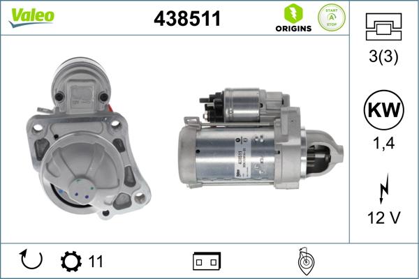 VALEO 438511 - Starter aaoparts.ro