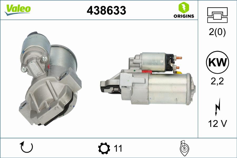 Valeo 438633 - Starter aaoparts.ro
