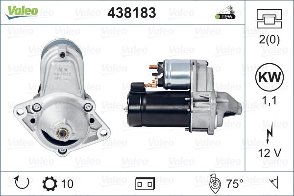 Valeo 438183 - Starter aaoparts.ro