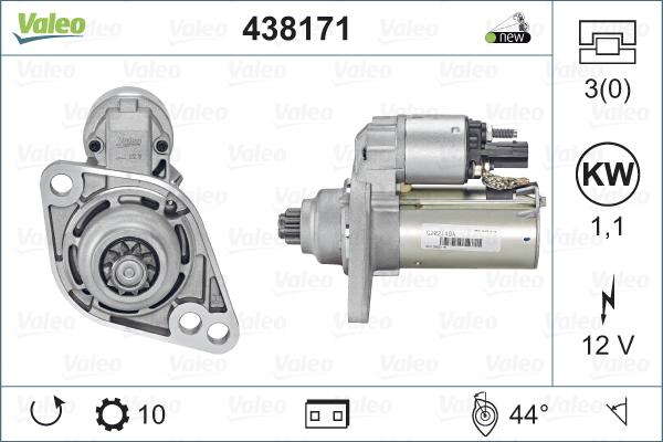 Valeo 438171 - Starter aaoparts.ro