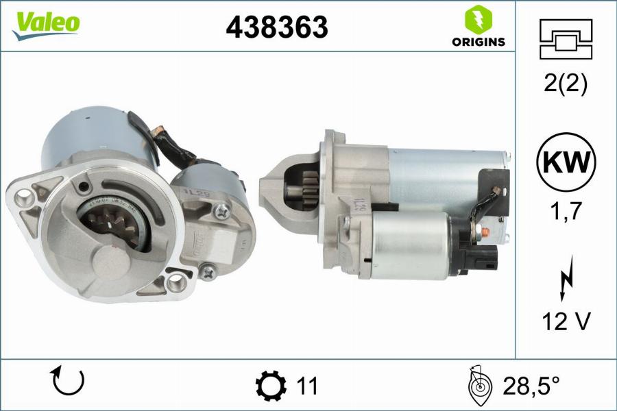 Valeo 438363 - Starter aaoparts.ro