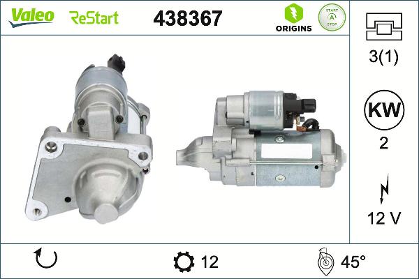 VALEO 438367 - Starter aaoparts.ro