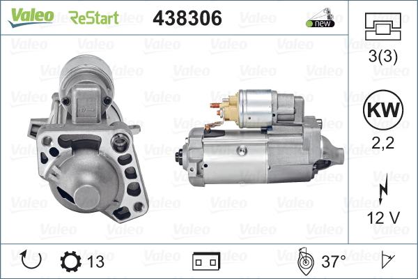 Valeo 438306 - Starter aaoparts.ro