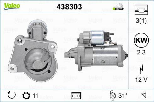 Valeo 438303 - Starter aaoparts.ro