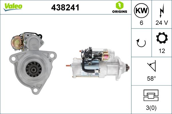 Valeo 438241 - Starter aaoparts.ro