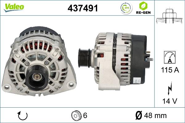 VALEO 437491 - Generator / Alternator aaoparts.ro