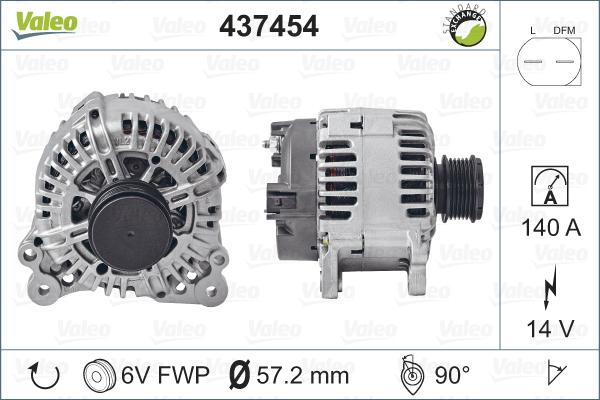 Valeo 437454 - Generator / Alternator aaoparts.ro