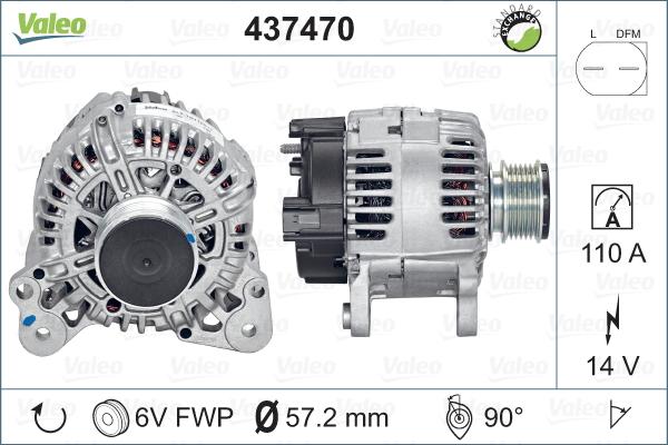 Valeo 437470 - Generator / Alternator aaoparts.ro