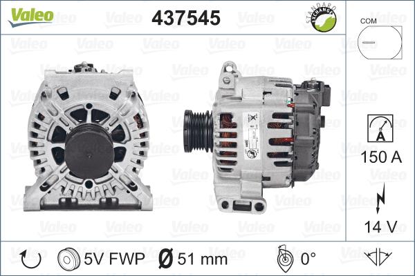 Valeo 437545 - Generator / Alternator aaoparts.ro