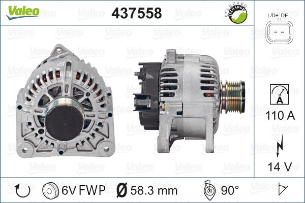 Valeo 437558 - Generator / Alternator aaoparts.ro